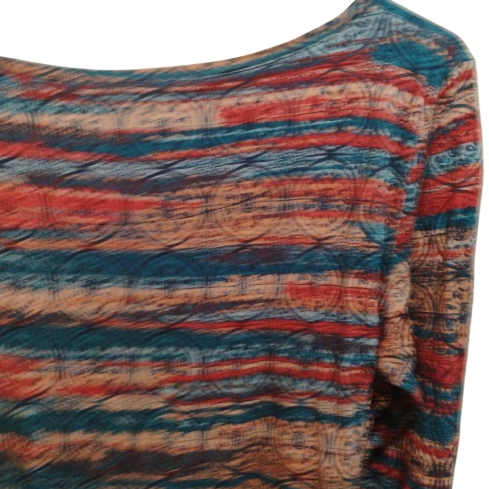 Ruby Rd. Multicolor Patterned Long Sleeve Top - Picture 8 of 11